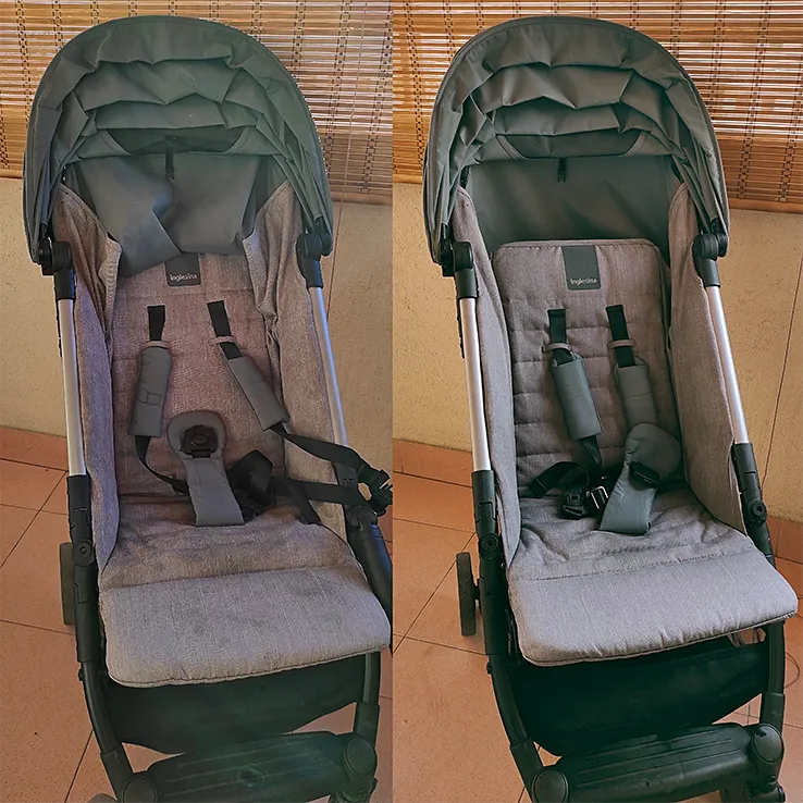 Dubinsko pranje nameštaja: pre i posle, dečja kolica