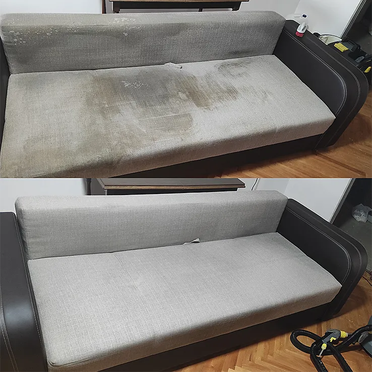 Dubinsko pranje nameštaja: pre i posle, dvosed